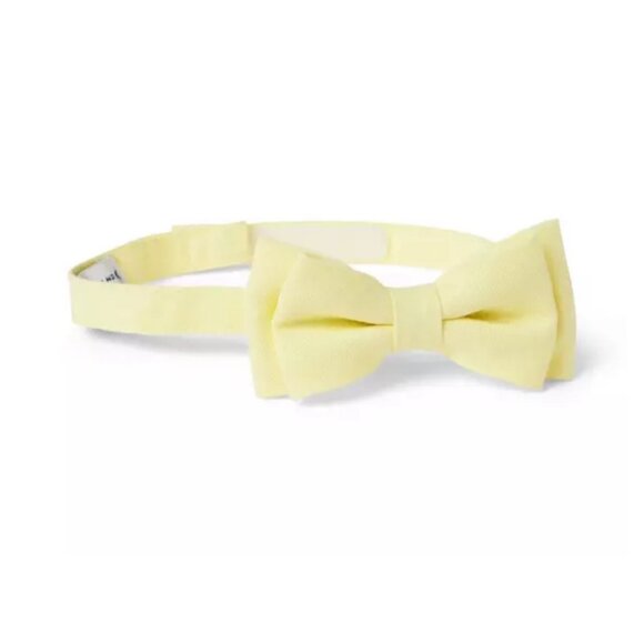 Janie & Jack Yellow Linen Bowtie Sz 0-24 Months Boys Formal Baby Bowtie - Picture 1 of 8